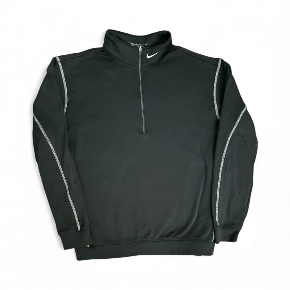 Nike Golf tour Men’s 416574-010 Black Thermal Fit Quarter-Zip pullover Shirt SZM